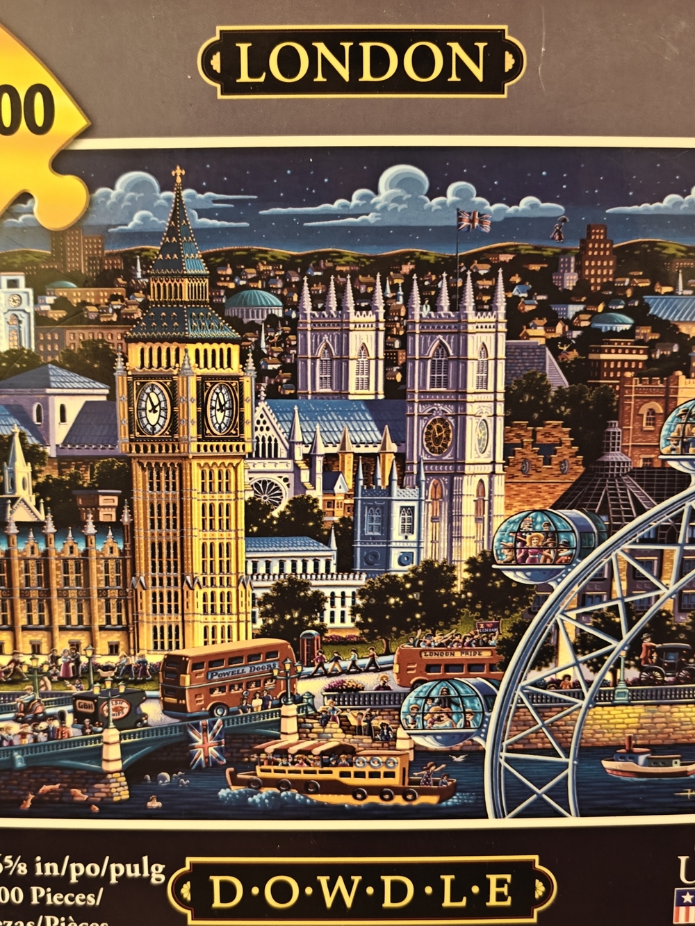 Dowdle London 1000-Piece Jigsaw Puzzle - Blue/Gold